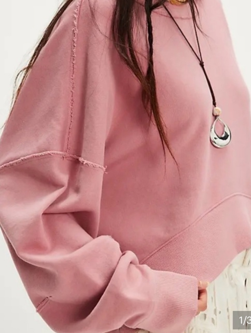 Free People Camden Pullover Sweatshirt-Mauve Blossom